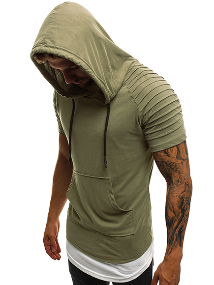 OZONEE Herren T-Shirt T Shirt Tshirt Kapuzenpullover Kurzarm Kurzarmshirt Kapuze Tee Top Sport Sportswear Rundhals U-Neck Rundhalsausschnitt Aufdruck Motiv Print MAD//2537