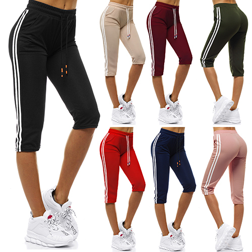 OZONEE Damen Sporthose Kurz Shorts Sweatpants Trainingshose Kurze Hose Bermuda Sportshorts Jogginghose Freizeithose Sweatshorts Damenhose Sport Capri Caprihose JS//1021//D